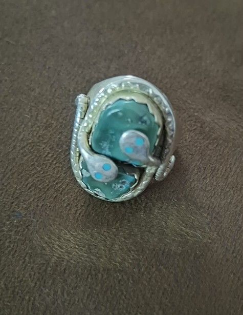 Vintage Silver & Turquoise Men's Ring