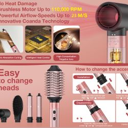 Brightup 5 in 1 Multifunctional Air Styler Brush 110,000 RPM High-Speed