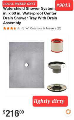 ➿️ Watershield Shower System 36"x 60" Waterproof Center Drain Shower Tray