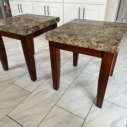 2 Stone Top End Tables 