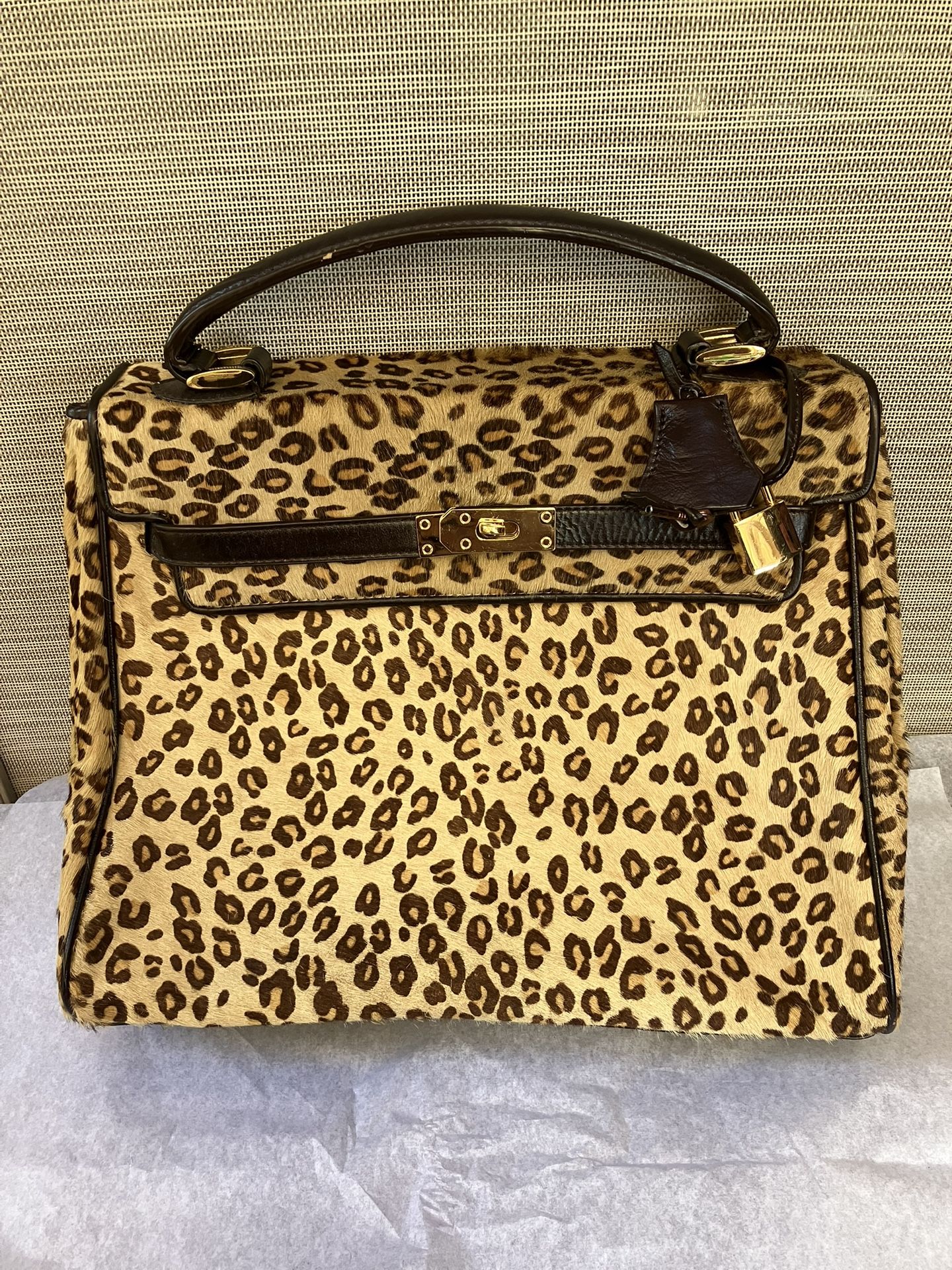 The Find Animal Print Kelly Cowhide Leather Bag