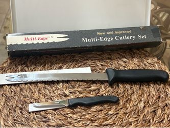 Vintage Multi-Edge Cutlery Set - 2-Piece Stainless Steel Knife Set