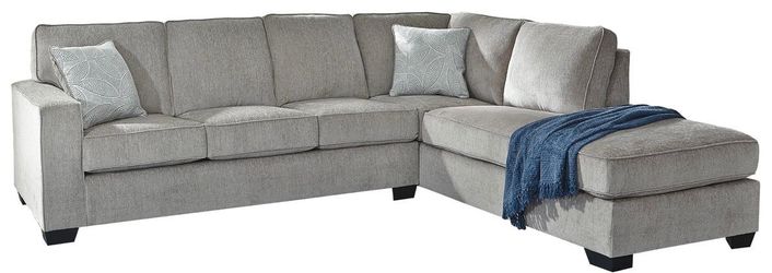 Gray Fabric Sectional Sofa with Chaise