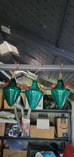 Hand Blown Glass Hummingbird Feeder