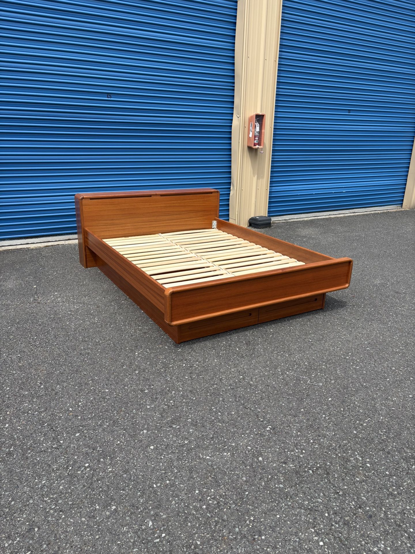 Mid Century Modern Teak Queen Size Bedframe By Sun cabinet