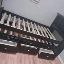 Twin/Twin Bedset W/3 Storage Drawers & Shelf(Mattress Included:$710)