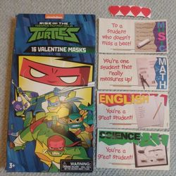 BRAND NEW IN PACKAGE 2019 NICKELODEON RISE OF THE TEENAGE MUTANT NINJA TURTLES 2-CARD DESIGN/16 WEARABLE TURTLE MASKS 