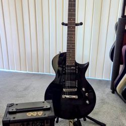 ESP LTD EC-10 Guitar, Yamaha Amp, Cable, Strap, Picks