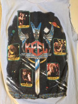 Keel final frontier tour Cut off sleeve concert T-shirt