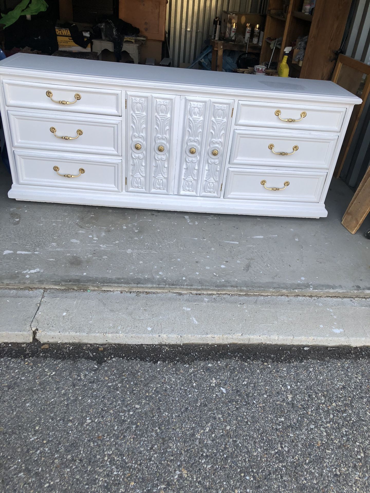 White 9 Drawer Dresser Solid Wood