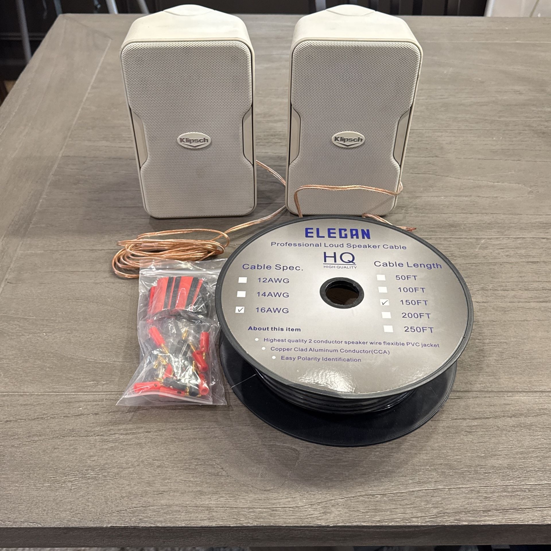 Klipsch Outdoor Speakers Pair Model CP-4 Plus New Wire 150ft.