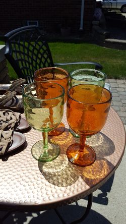 Four acrylic glasses