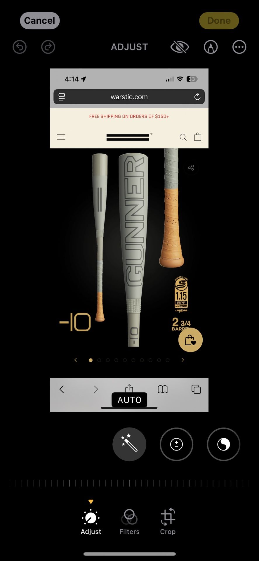 Warstic Gunner 31/21 -10 Baseball Bat