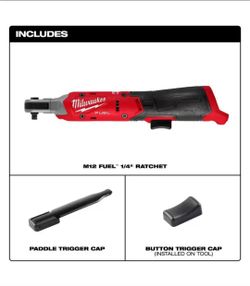 Milwaukee M12 FUEL 12V Lithium-Ion Compact 1/4 in. Cordless Ratchet (Tool-Only)Brand New