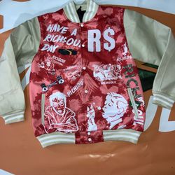 Rich$oul “crazyprint” varsity jackets $100 the rest of the Month hmu certain sizes and colors left hmu yall few days left in this month $100 the rest 