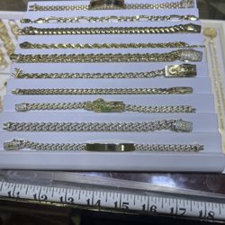 14k Gold Bracelets Solid  