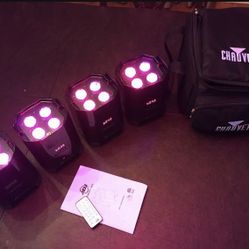 ADJ Element HEX Battery Powered Wireless  LED Up Lights - 4 Pack With Case & IR Remote