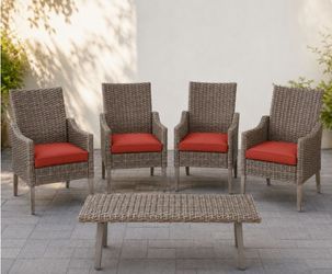 FREE: 4 Wicker Patio Chairs + Bench