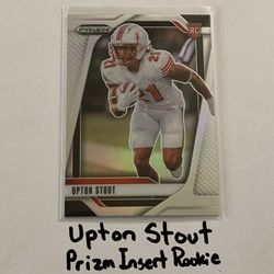 Upton Stout San Francisco 49ers CB Prizm Short Print Insert Card. 