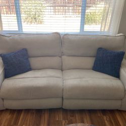 Gray Couch And Loveseat Fully Reclining 