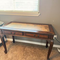 Vintage Map-Top Writing Desk & Chair Set (2-Piece) – Cherry