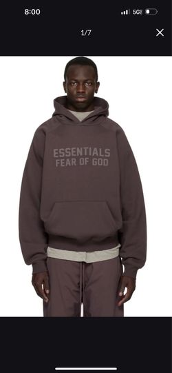 FEAR OF GOD ESSENTIALS PLUM HOODIE SIZE LARGE