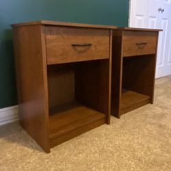 Vintage Wood Nightstands