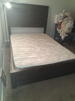 Okay I'm moving out tomorrow night  so who ever wants to by this bed and frame that i paid $300.00 for it a couple of months ago  YOU CAN HAVE IT FOR 