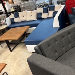 Brand new blue and white sectional for only 799