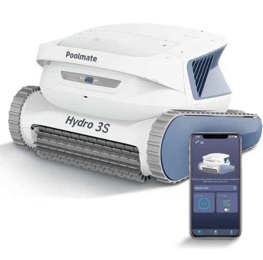 Poolmate Hydro 3S Robotic Pool Cleaner for Inground Pools - 300min Runtime, Dual-Centrifugal Pumps, 4 Cleaning Modes, Ideal for Private and Commercial