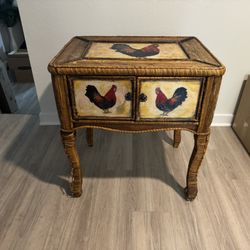 End Table Hand Painted  Rooster Table 