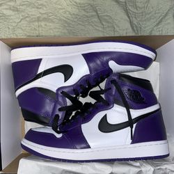 Jordan 1 Retro High Court Purple White Size 11 