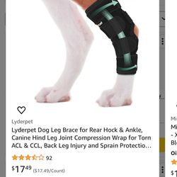 Dog Leg Brace for Rear Hock & Ankle, Canine Hind Leg Joint Compression Wrap for Torn ACL & CCL, Back Leg Injury and Sprain Protection, Helps with Elde