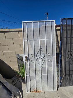 White Metal Screen Door