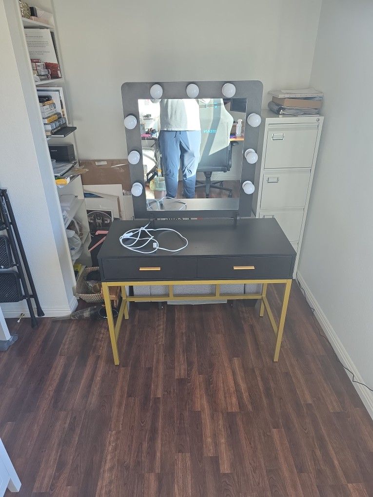 Black 2 Drawer Vanity