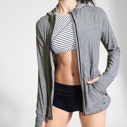 Athleta Baja UPF Jacket, Charcoal Grey Heather size M