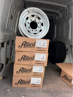 ALLIED WHEEL 20 8 Spoke Rim 16X6 8X165.1 Offset 0 Galvanized (Quantity of 4)boat