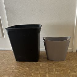 2 Waste Baskets, One Large Basket For Kitchen And One Small Basket For Office Or Bedroom