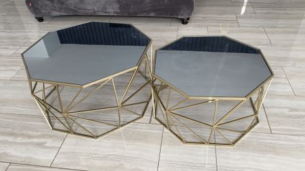 Gold Mirror Coffee Table Set Of 2 Pieces
