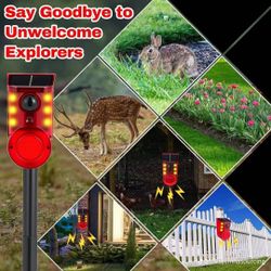 Solar Motion Sensor Alarm Device - Waterproof, Multi-Mode, Wide-Angle Sensing, 110dB Alarm & Strobe Lights for Indoor & Outdoor Security