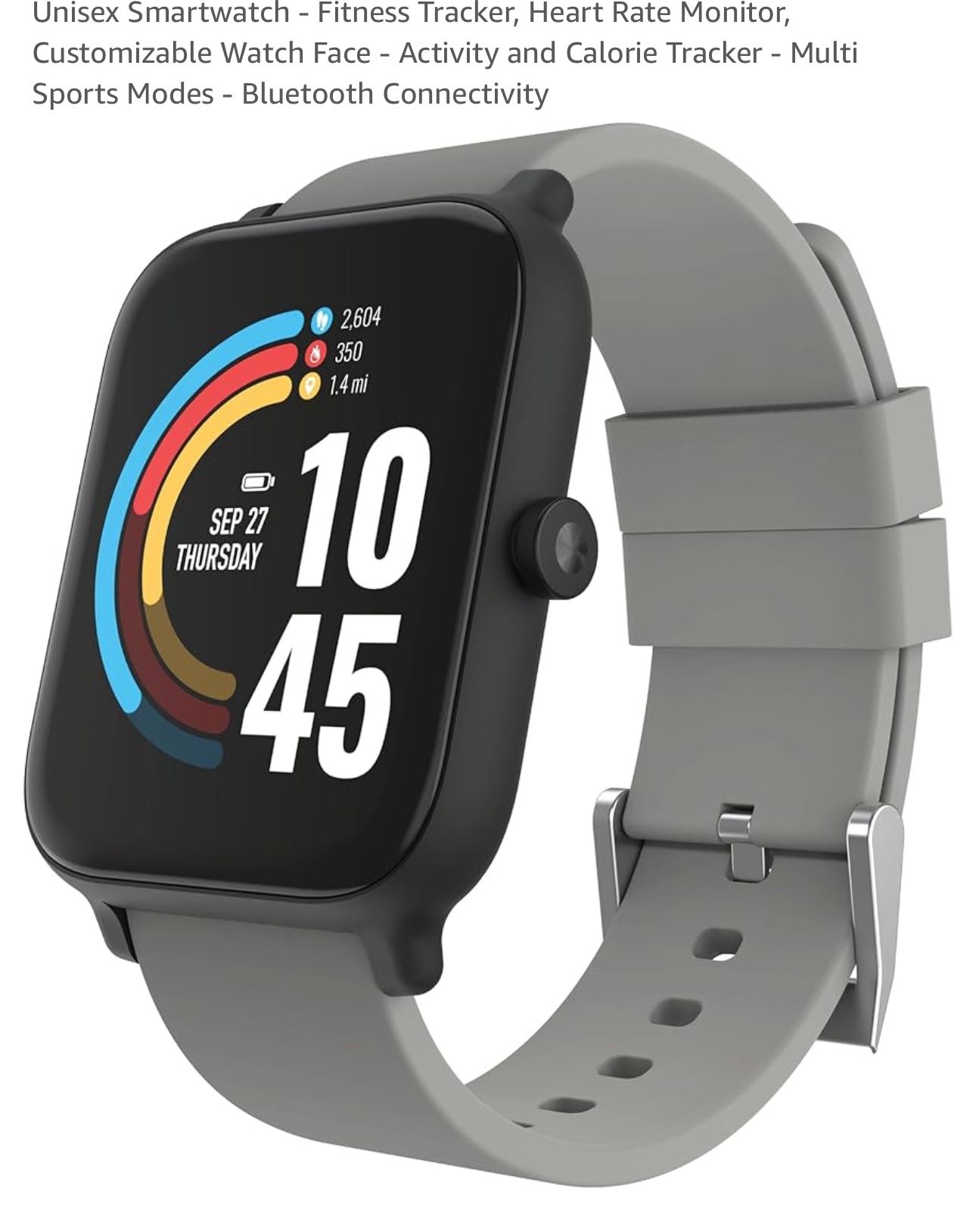 24/7 Evo Unisex Smartwatch Fitness Tracker Heart Rate Monitor Digital