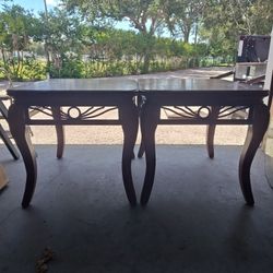 Nice Wooden N Rod Iron End Tables