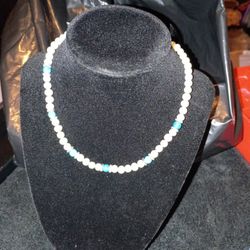 Pearl And Turquoise Necklace 