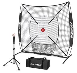 6'X6' Baseball Softball Practice Net,Pitching Net,Batting Net,with Bonus Strike Zone,Target and Bow Frame,for Hitting,Pitching,Catching