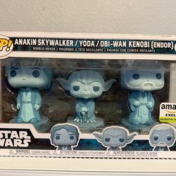 Star Wars Funko Pop 3 pack - anakin, obi-wan, and yoda glow in the dark