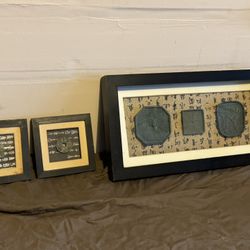 Three Framed Chinese Coins