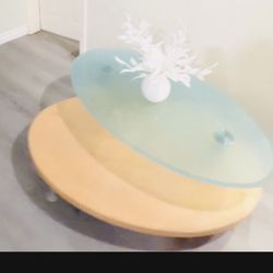 Oval Glass Coffee Table Heavy Duty Pick Up By UCSD 