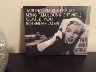 Art Decor Canvas Marilyn Monroe Quote