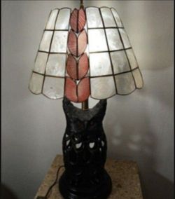 MID CENTURY WROUGHT IRON  OWL SCULPTURE TABLE LAMP 21