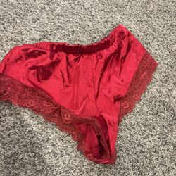 red silk sleep underwear shorts 